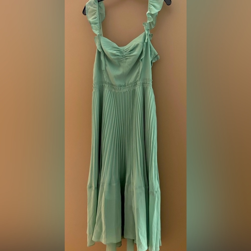 Club Monaco pleated flounce midi dress